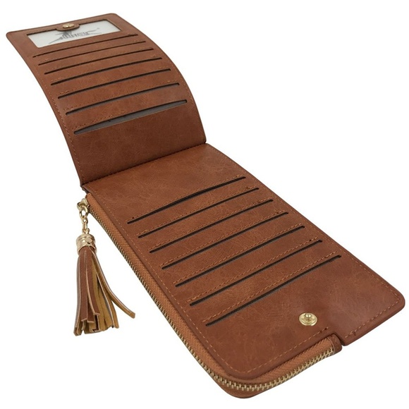 Womens RFID Bifold Phone Wallet Cards Organizer - Picture 3 of 5